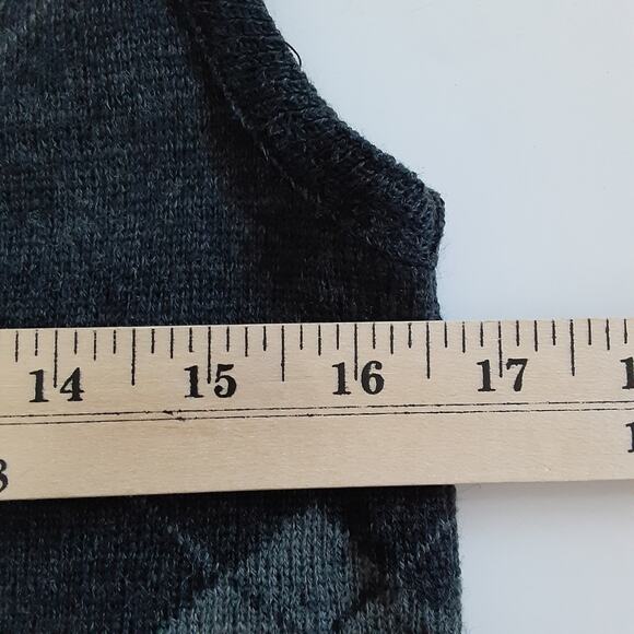 Vintage Pendleton Argyle Sweater Vest Dark Gray Womens S Petite Dark Academia - Picture 12 of 15